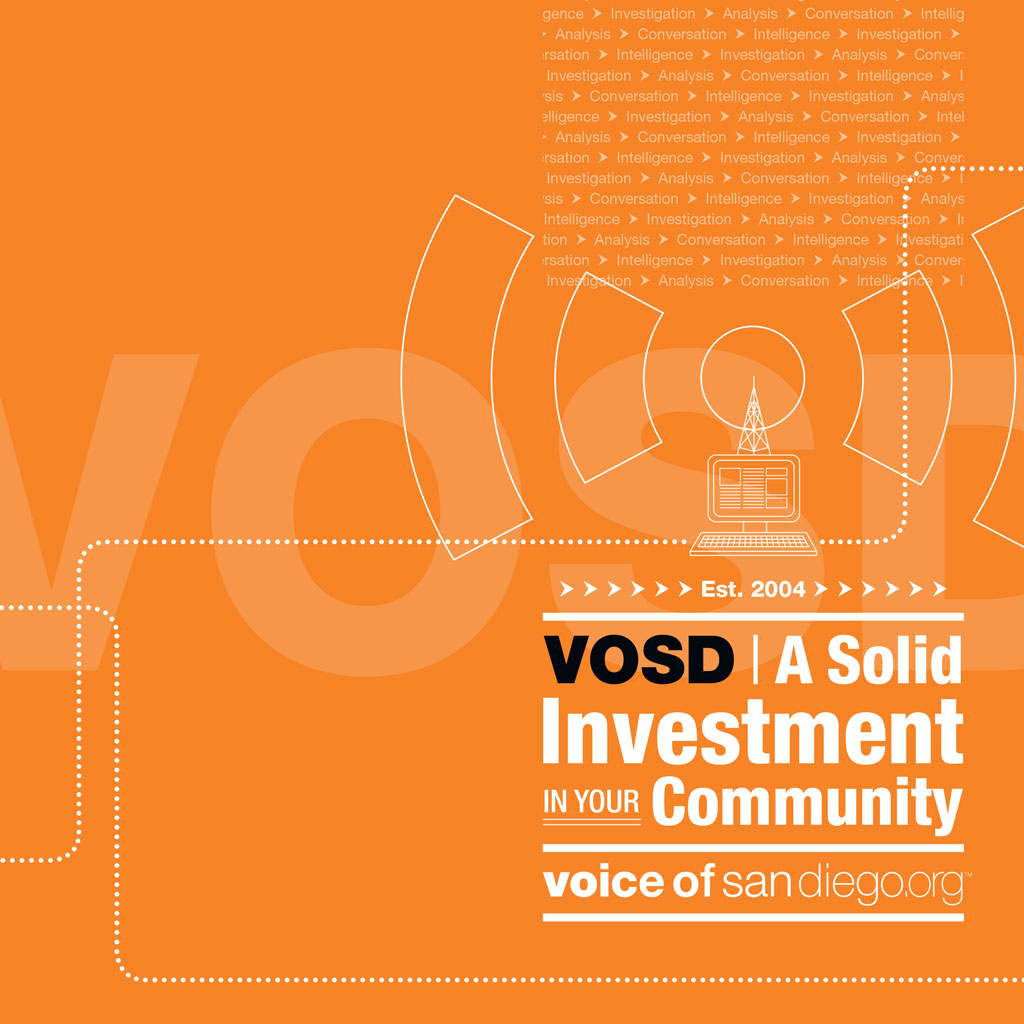 Voice of San Diego donor brochure design by Ashley Lewis
