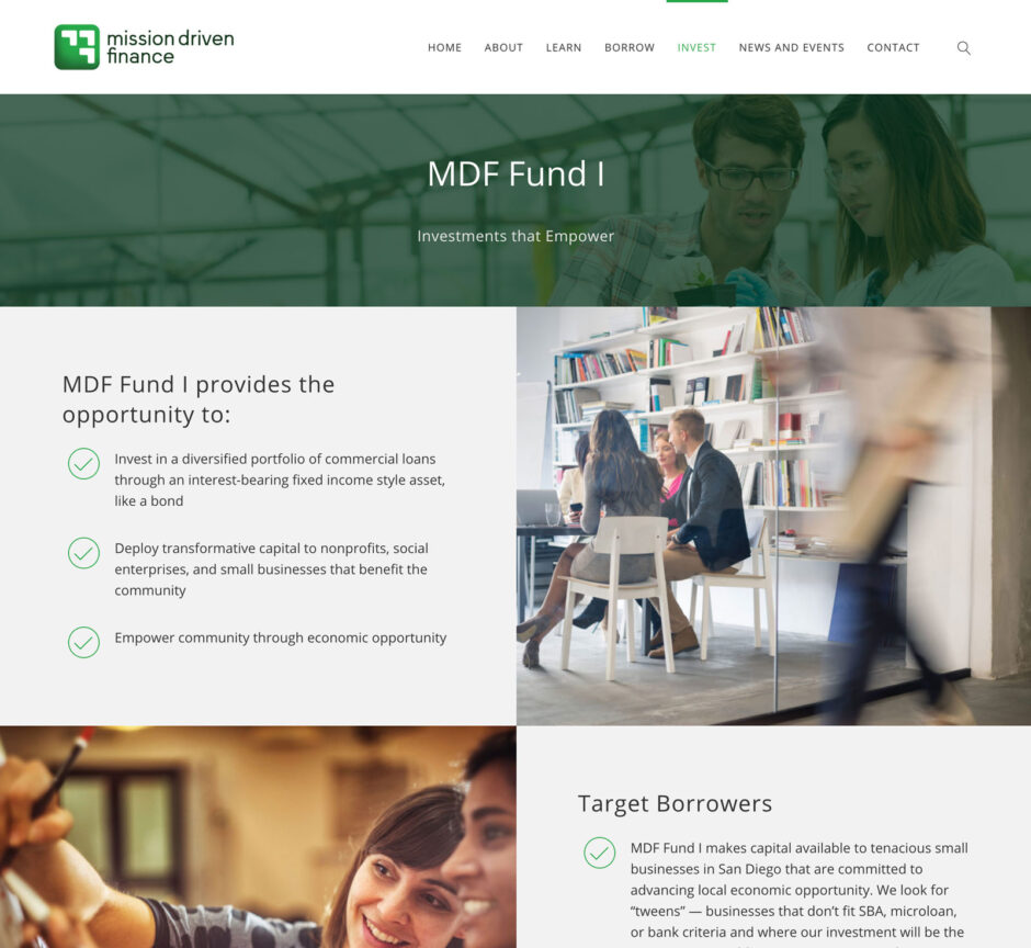 Mission Driven Finance website