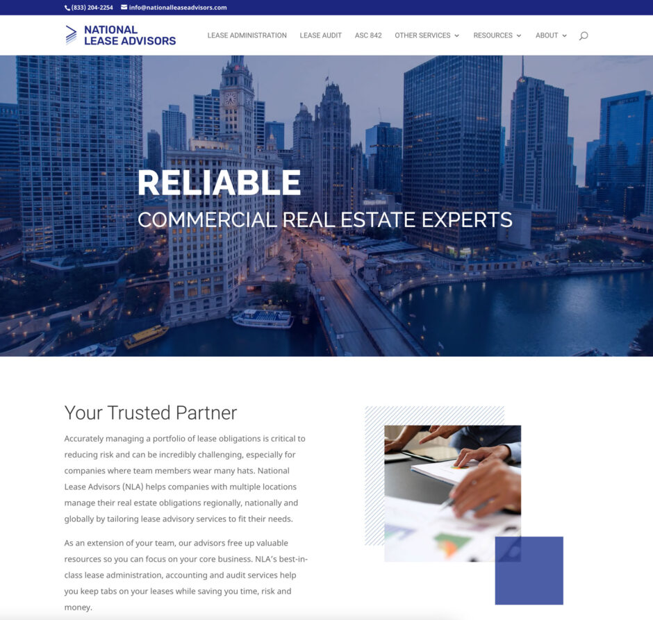 National Lease Advisors website design