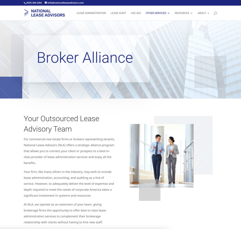 National Lease Advisors website design